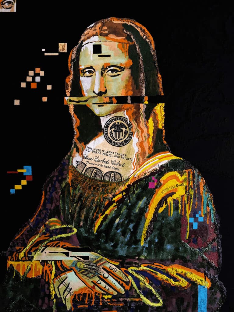 The Mona Lisa — obraz pop-art PRAKORIN w apartamencie D-Apartments w Krakowie